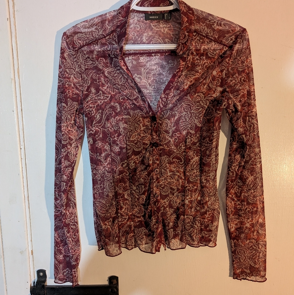 Mexx Women's Burgundy Floral Blouse